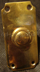 Antique Victorian Brass doorbell push with clipped corners